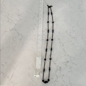 Elegant Black Beaded Long Necklace - Women Jewelry